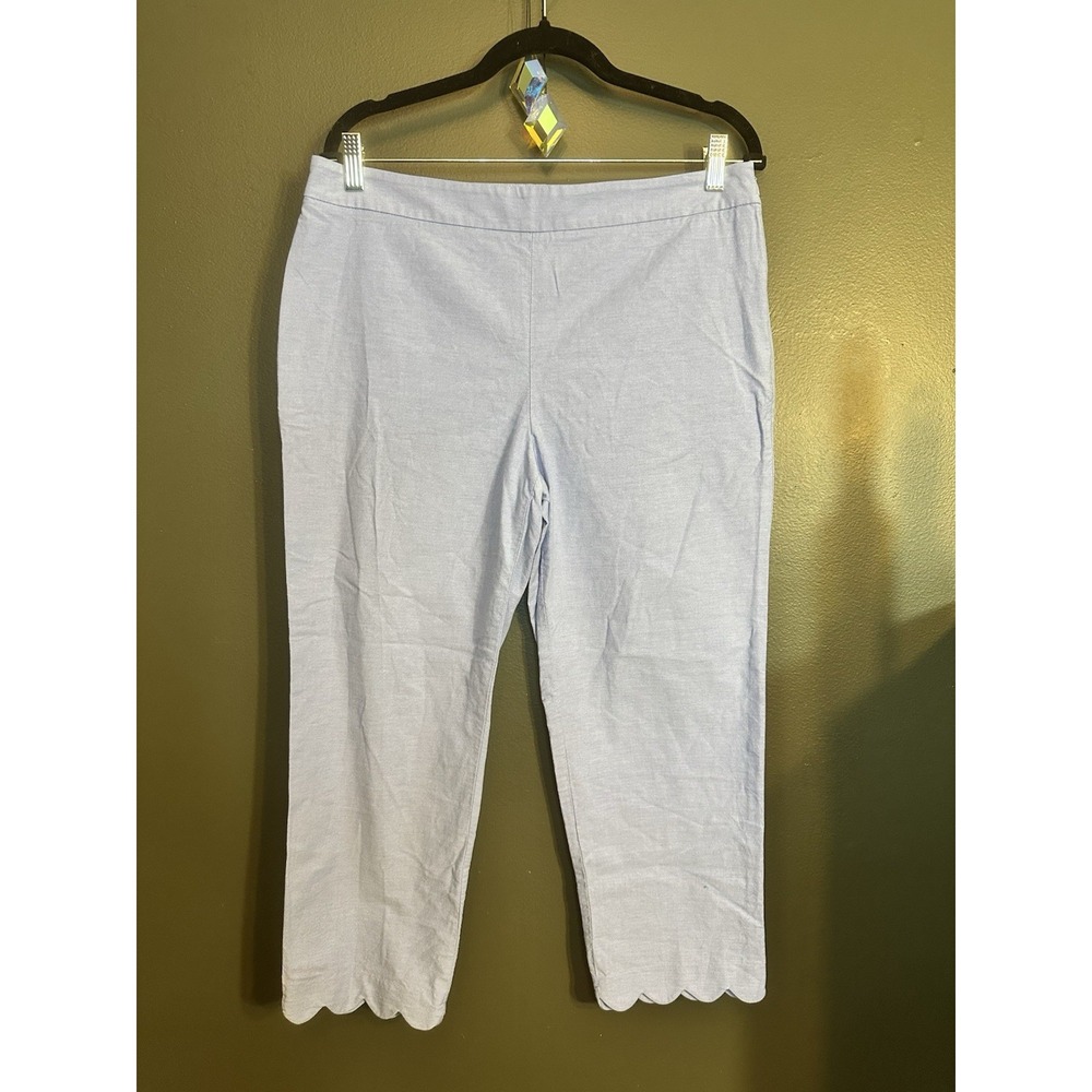 Talbots Light Blue Chatham Crop Capri Pants Women's Size 8 Cotton Blend